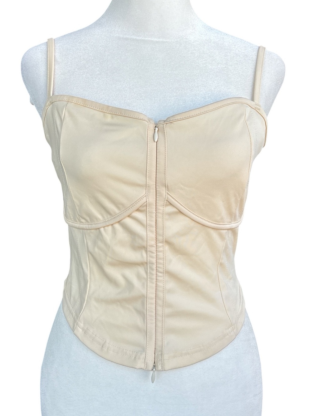 Meshki NWT Chelsea Two Way Zip Front Corset Tofu L